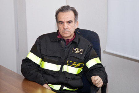 Il Comandante dei Vigili del fuoco di Nuoro Fabio Sassu (foto S. Novellu - Cronache Nuoresi)