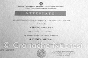 Il diploma di Scuola Media