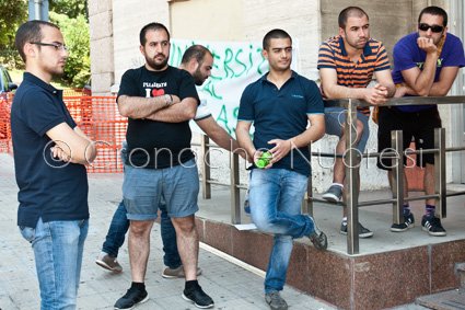 Un momento della protesta 