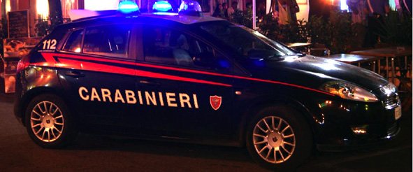 Un'auto dei Carabinieri sulle strade di San Teodoro