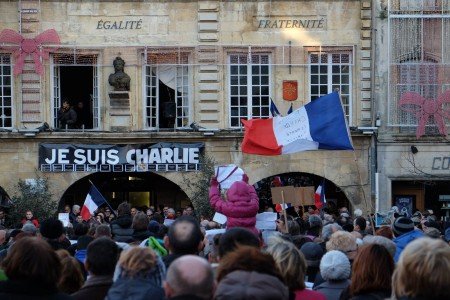 Un momento della manifestazione parigina