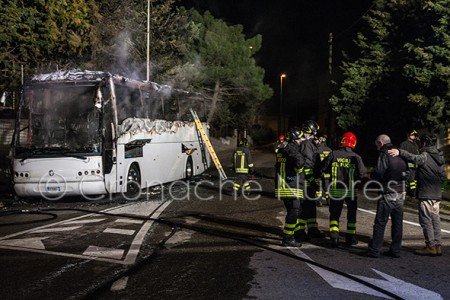 I Vigili del fuoco subito dopo aver domato le fiamme (© foto Cronache Nuoresi)