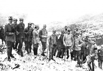 I generali Badoglio, Cadorna e Porro sul Monte Sabotino
