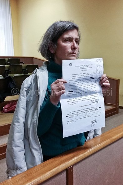 La protesta in Comune di Gavina Cappai