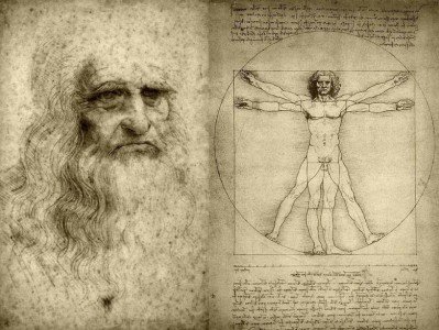 Leonardo, autoritratto e Uomo Vitruviano