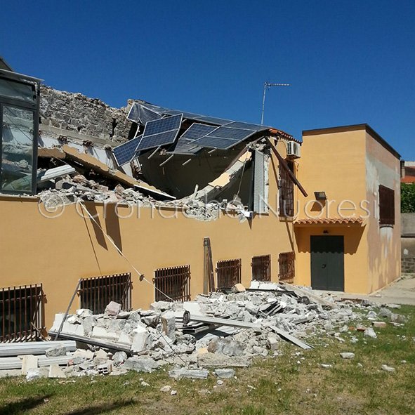 Magomadas, una drammatica immagine del crollo (foto Angioi)