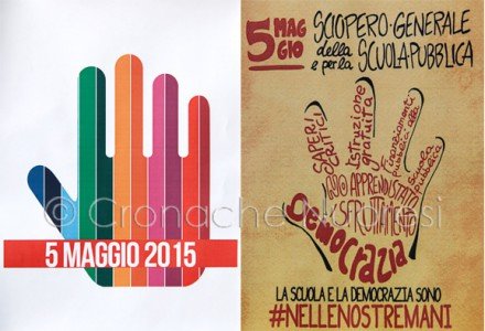 Due manifestini sullo sciopero del 5 maggio (© foto S.Novellu)