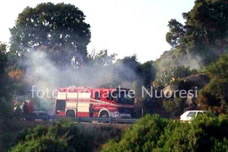 L'intervento dei Viglili del fuoco a Sarule ( foto Angius )