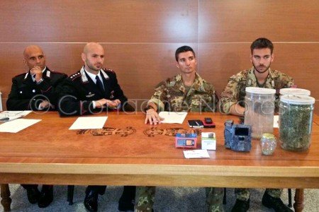 Un momento della conferenza stampa dei Carabinieri