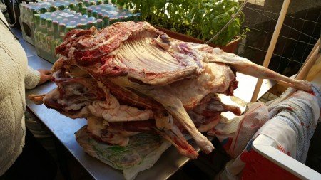 Una parte della carne sequestrata ad Aritzo