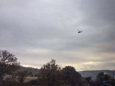 L'elicottero della Polizia perlustra le campagne
