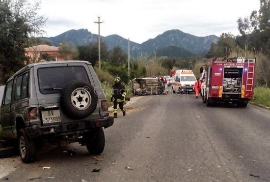 Il fuoristrada subito dopo lo scontro frontale