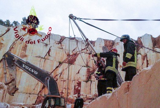 Orosei, l'intervento di soccorso del VdF dopo l'incidente in cava