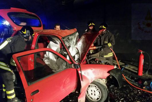 L'auto della vittima (foto Cronache Nuoresi)