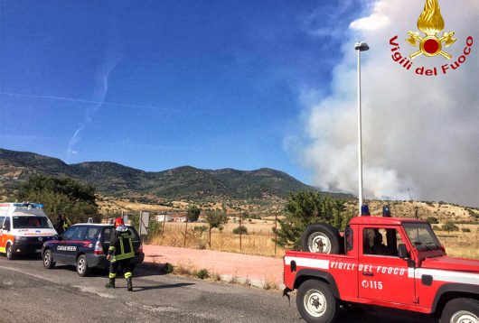 L'Incendio nelle campagne tra Bolotana e Illorai