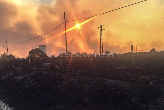 Scena apocalittica nelle campagne di Scano di Mortifero