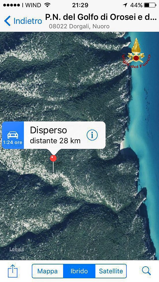 La zona in cui è stato localizzato