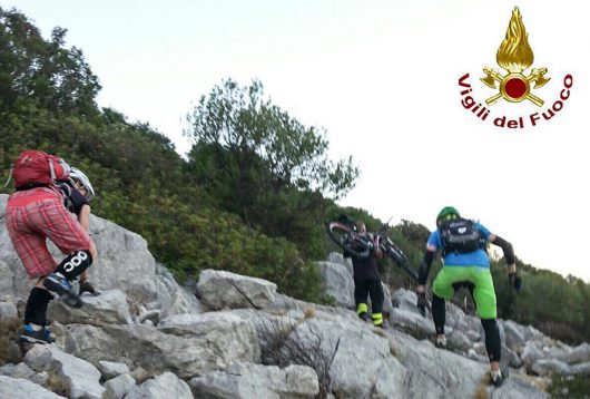 I VVF durante il recupero degli escursionisti