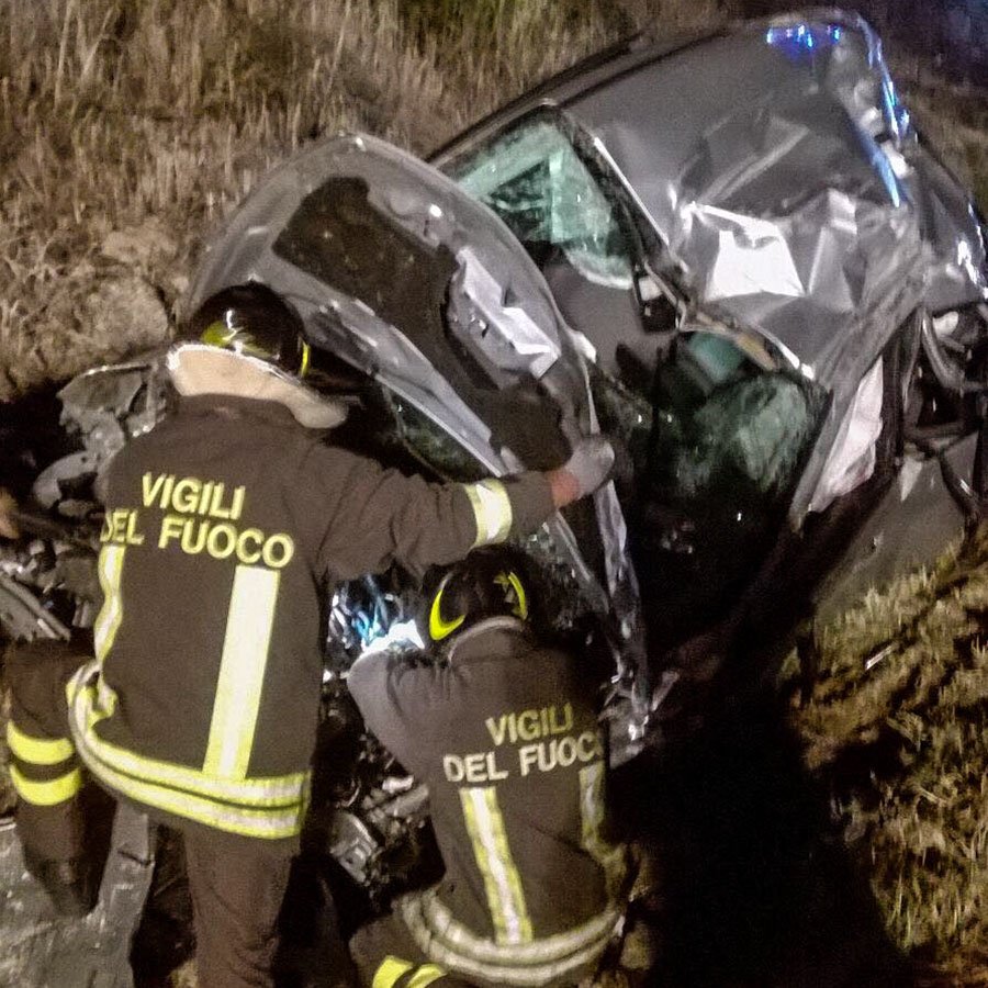 L'auto subito dopo l'incidente