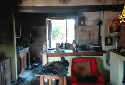 La cucina dopo l'incendio