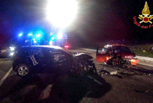 Le auto dopo l'incidente