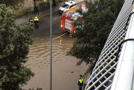 Nuoro. Strade allagate (foto Cronache Nuoresi)