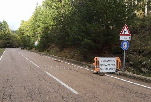 La frana sulla Desulo Fonni (foto Simone Litarru)