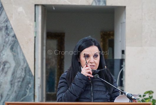 L'intervento d Giovanna Zedde nel carcere di Badu 'e Carros (foto S.Novellu)