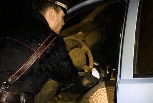 La Fiat Punto ritrovata dai Carabinieri 
