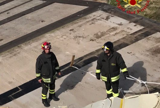 L'intervento dei Vigili del Fuoco per il forte Maestrale