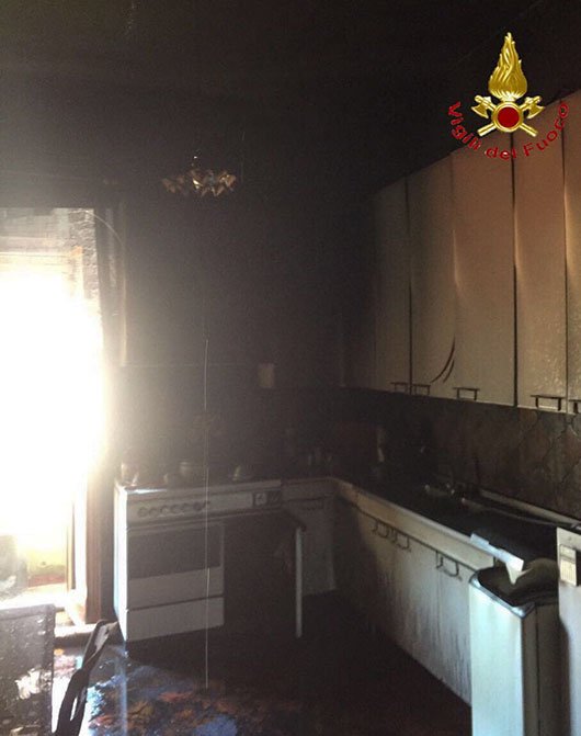 Macomer, i VVFF sul luogo dell'incendio