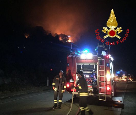 In rogo nelle campagne di Budoni