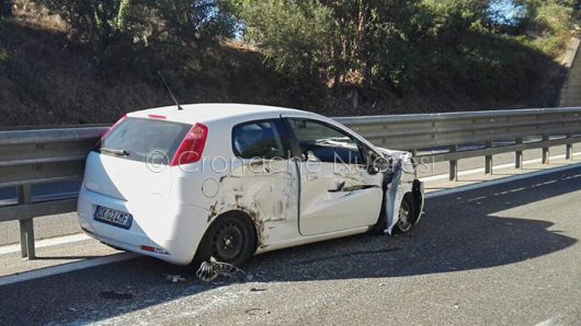 La Fiat Punto dopo l'incidente