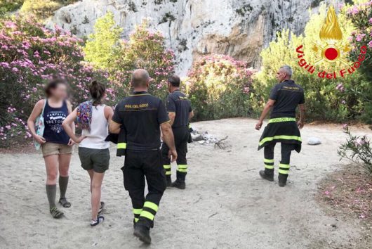 Le turiste disperse recuperate dai Vigili del Fuoco