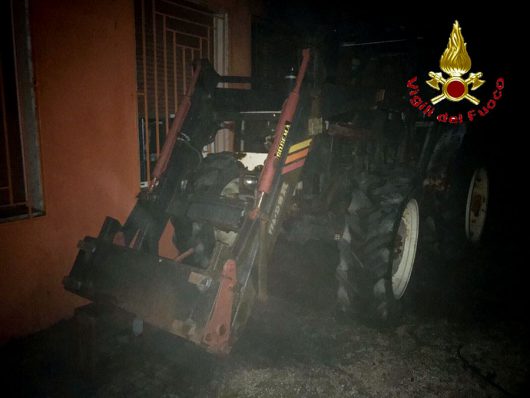 Talana, uno dei mezzi distrutti dal fuoco