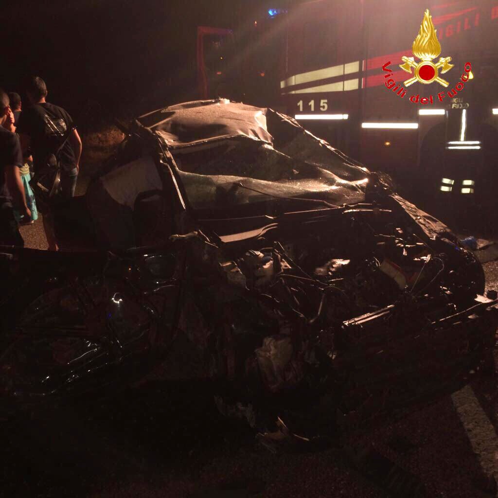 La Volkswagen dopo l'incidente