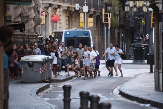 Un'immagine della strage di Barcellona