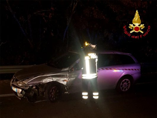 L'Alfa Romeo dopo l'incidente