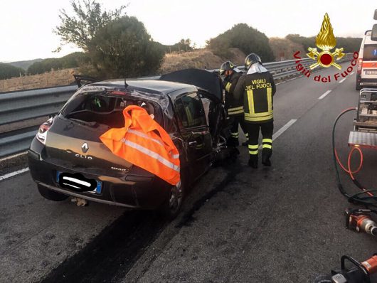 I VVF sul luogo dell'incidente