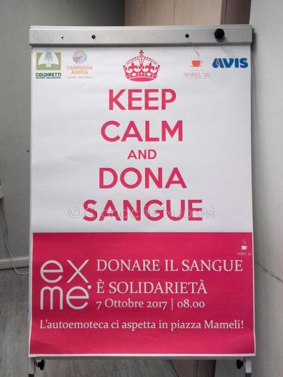 La locandina per la donazione del sangue (foto S.Fara)