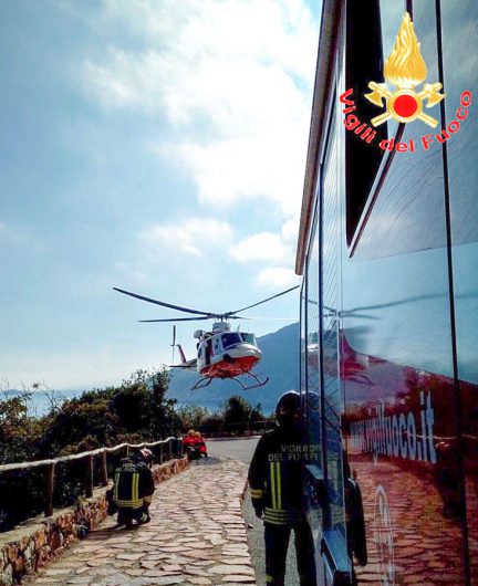 L'intervento di recupero dell'alpinista