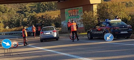 Un posto di blocco dei Carabinieri