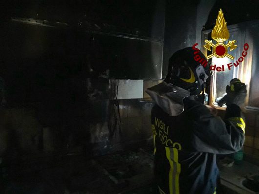 La cucina dopo l'incendio