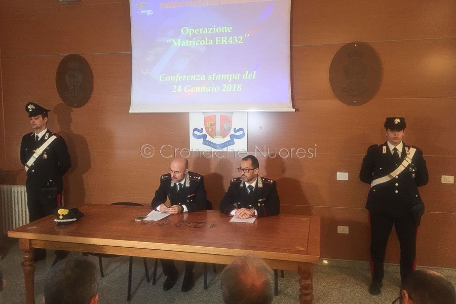 Un momento della conferenza stampa dei Carabinieri