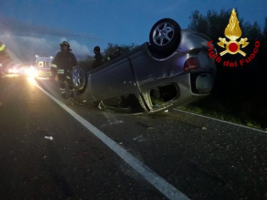 La Toyota Yaris dopo l'incidente