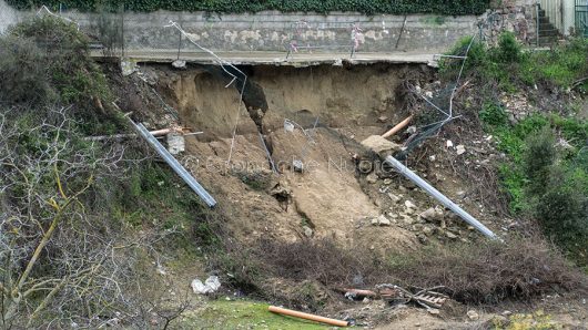 Nuoro, la frana idi via Mandrolisai (foto S.Novellu)