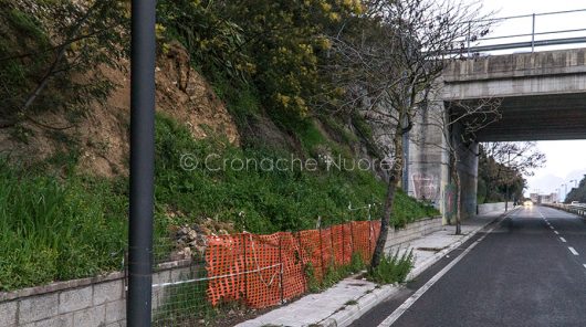 Nuoro, la frana in via Segni (foto S.Novellu)