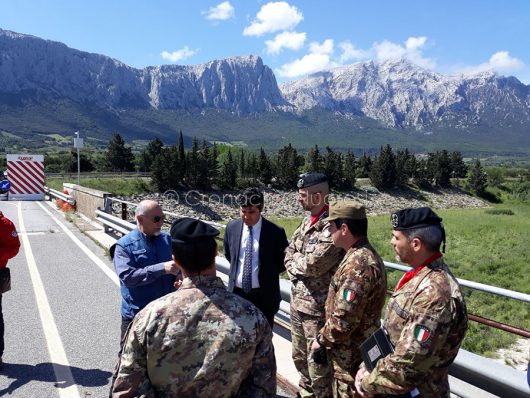 Il sopralluogo sul ponte di Oloè