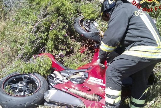La moto del Centauro deceduto