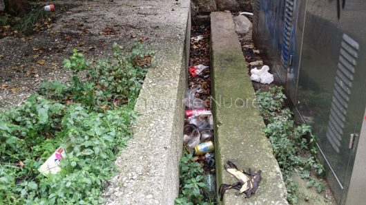 Nuoro, rifiuti nella gradinata sotto via Mereu (foto Cronache Nuoresi)